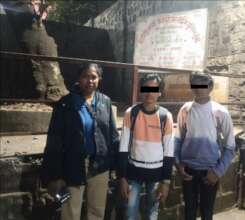 Outside the children's home in Mumbai