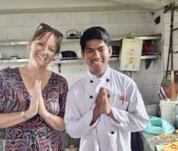 Ram at the restaurant where he now works as a chef