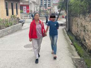 Our Rescuer, Dilu, leading Sunil to safety