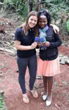 Volunteer Kora with Josephine, our "Luganda Voice"