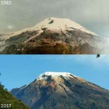 Before and after the snowfall of Tolima