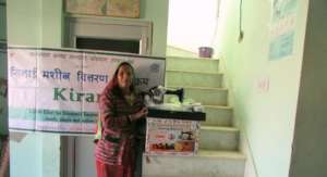 Women Smiling with Sewing Machine