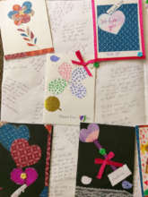 Thank you cards made by the children
