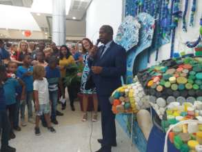 Minister Hensley Koeiman giving a speech