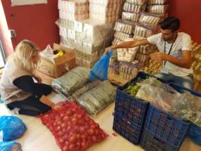 Volunteers setting up new refugee camp