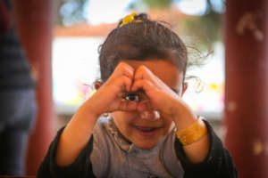 Little girl choosing love
