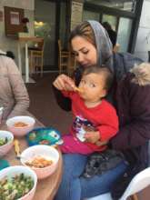 Mother and child at the We Are One centre in Samos