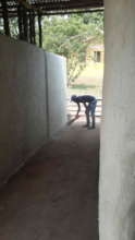 Looking from showers to volunteer rooms