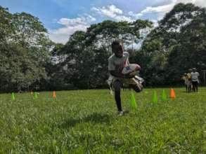 Boys enjoy tag rugby