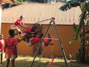 Enjoying their first-ever swing at the Dojo