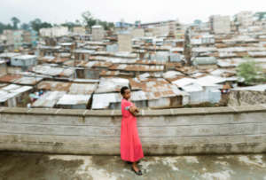 A school girl in Nairobi Mathare slum