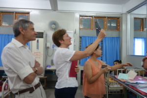 Dr Carr and Dr Williams joining Dr Mio on a round