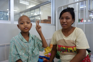 Yaza, with his mum, Chewa