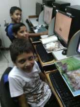 Children in computing class