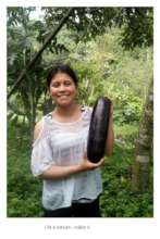 CEPEK member holds a purple squash