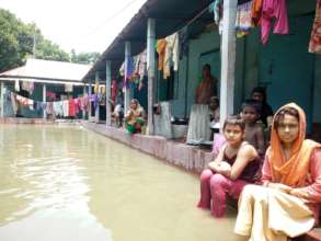People taken place in to temporary shelter