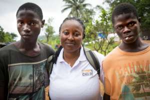 Cecelia with Isaac and Idris
