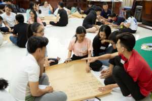 Group discussions on community engagement.