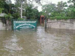 Flood water engulfed schools too