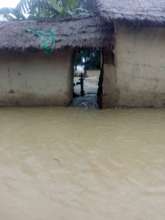 Flood water inundated residential area