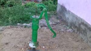 Hand pump in the shelter