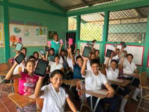 High School Students with Tablets