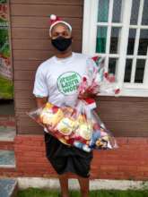 DLW participant during Christmas box distribution