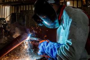 Welder at work