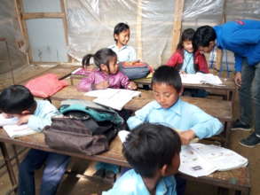 Santosh teaching in the community