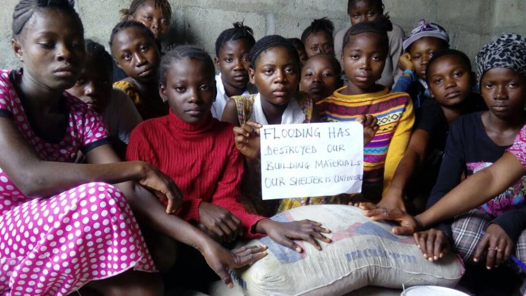 Repairing Girl's Shelter after Flood, Sierra Leone