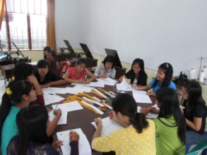 Students undergoing a written assessment