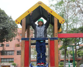 Luis Toribio - en un parque de Lima