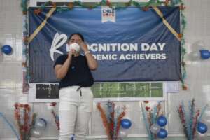 Ms. Reyes is emotional in her gratitude speech.