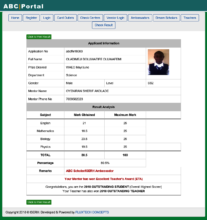 Results' Printout of the Outstanding Candidate
