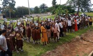 Students and Teachers on Assembly Ground