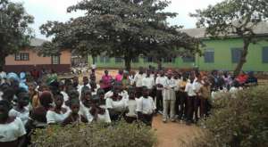 Students of St. Margarets' High School listening