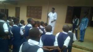 ISERH M&E Officer addressing SPAMOCA Students