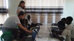 Classes in new computer lab- thanks interns!
