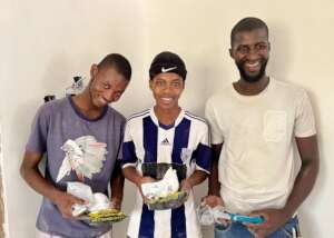 Mr Faye with his two interns