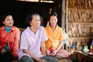 Three women during their group therapy session