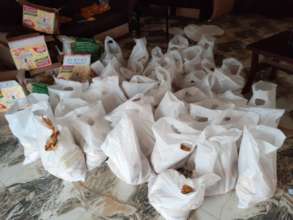 Relieve Materials taking to the women in the slums