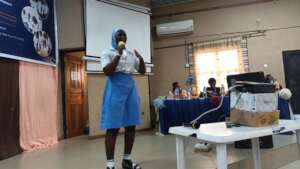 A participant sharing during the talent hunt