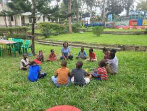 Kids doing a mindful session