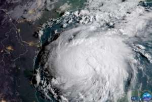 Hurricane Harvey over the Gulf