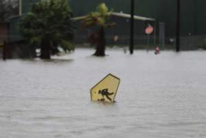 Toppled Sign