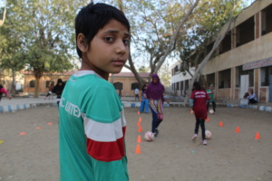 Esha from Orangi Town During a Practice Session