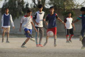 The U15s in Korangi focus during a drill