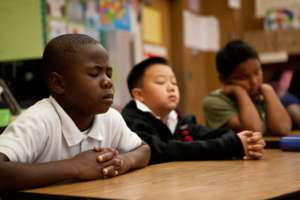 Kids practicing Mindfulness