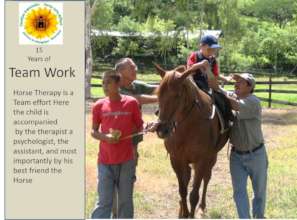 It Takes a Team for  Child to Walk Including Horse