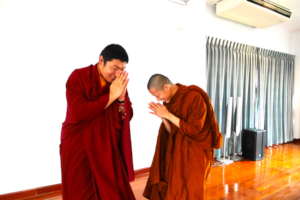 Paying Respect to Tibetan Monk Phakchok Rinpoche